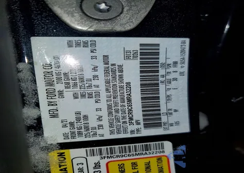 2021 Ford Bronco Sport Outer Banks from USA, damaged, VIN 3FMCR9C65MRA32208